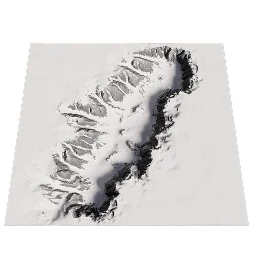 High-resolution 3D landscape model featuring a rugged hole terrain with 4K textures, compatible with Blender for realistic rendering.