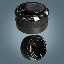 Detailed 3D model of a universal fan direction control button for vehicle climate systems, compatible with Blender.