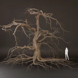 SJ-Lowpoly Dry Tree Model