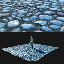Cobblestone plaza (medium poly)