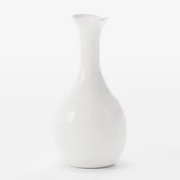 "White ceramic vase with an intricate design, created by James Ray Cock in Blender 3D. This 3D model features a short spout and a monochrome color scheme, inspired by Sheng Maoye's artwork. Perfect for adding an elegant touch to your virtual scenes and projects."