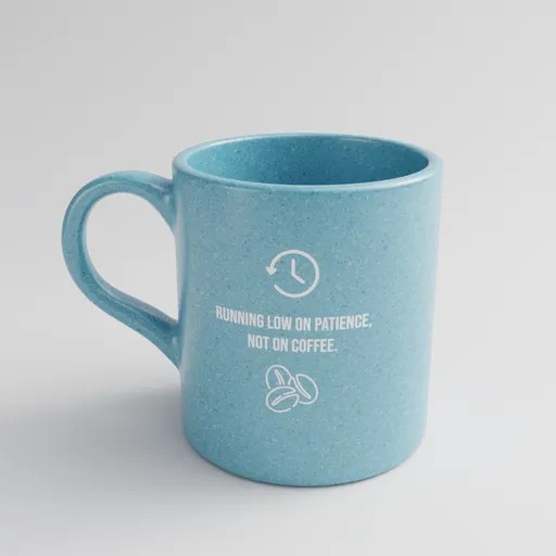 Personalized blue ceramic mug