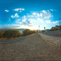 Gravel Lane with Streetlights