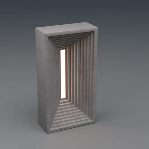 Modern Floor Lamp Stone Sculpture Rectangle