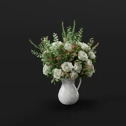 White Rose Vase