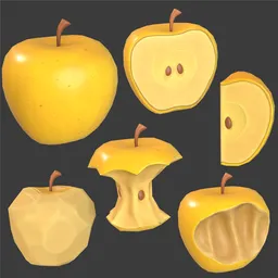 Stylized yellow apples