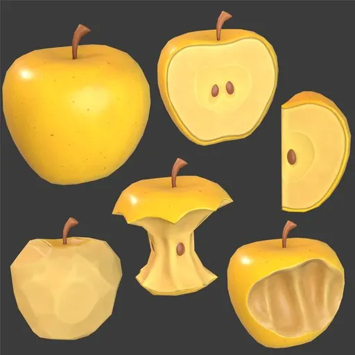 Stylized yellow apples