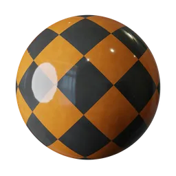 Orange Checkered Ceramic Tiles
