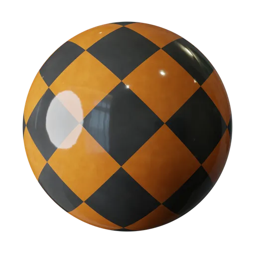 Orange Checkered Ceramic Tiles