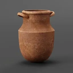 "Textured ceramic 3D kettle model, detailed vintage prop for Blender 3D medieval/fantasy rendering."