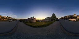 Neighborhood Street Sunset Sky