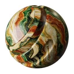 Emerald Terracotta Gold Marble
