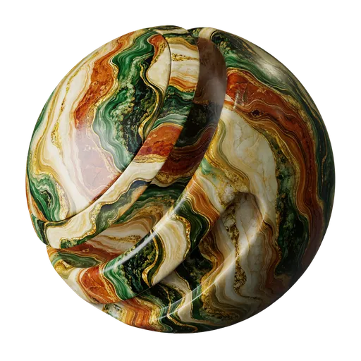 Emerald Terracotta Gold Marble