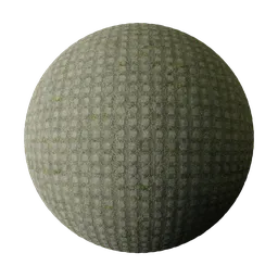 High-resolution moss-covered paving stones texture for PBR material in Blender 3D and other 3D applications.