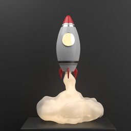 Toy Rocket Night Stand Lamp