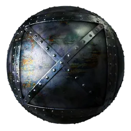 Metal Rivets Blue Cross