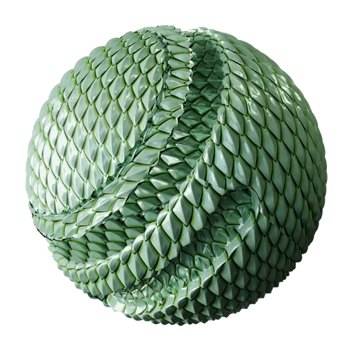 Realistic dragon scale PBR material for Blender with color gradient, texture scale, and adjustable properties for 3D rendering.