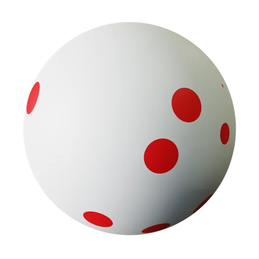 Retro-inspired procedural polka dot PBR material for Blender 3D, ideal for textile and fashion design projects.