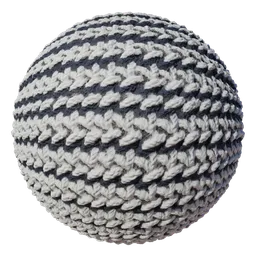 Striped Black and White Fabric PBR Texture