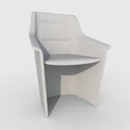 Office Armchair White Fabric