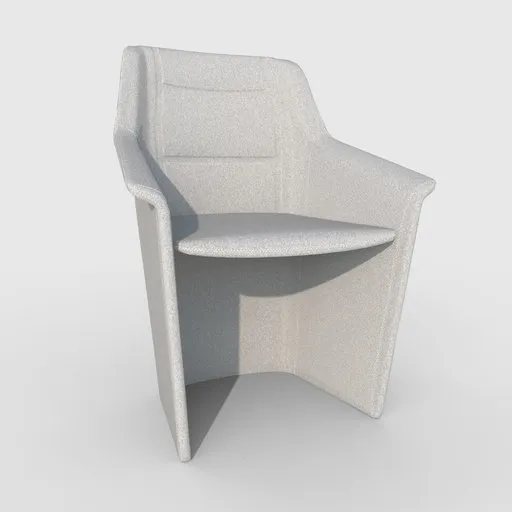 Office Armchair White Fabric