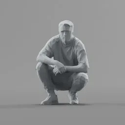 Lowpoly Squatting Guy