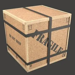 "Chipboard cargo box - a 3D industrial container model with detailed textures and a realistic look. Ideal for game assets and renders. Created in Blender 3D."