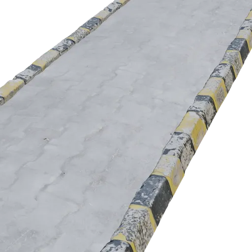Realistic textured 3D model of a walkway with detailed quad topology, suitable for Blender 3D projects.