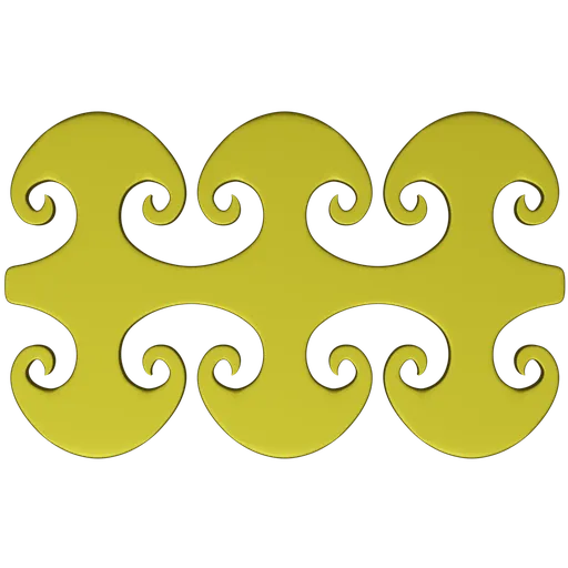 Ornate 3D sculpting brush pattern for detailing weapons and furniture models in Blender.