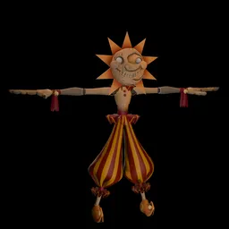 Scary sun robot Rigged