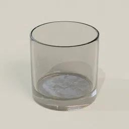 Realistic Blender 3D model of a clear, empty whiskey glass, suitable for photorealistic interior renderings.