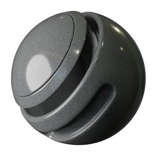 High-resolution PBR Gray Granite material for 3D rendering, suitable for Blender and other 3D applications.