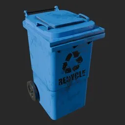 Blue garbage bin