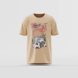 "HELP" Distressed Collage Graphic Tee