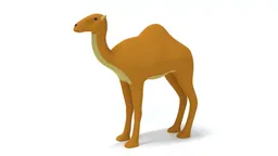 Stylized 3D camel model optimized for Blender rendering, showcasing cartoon-like quadruped mesh suitable for CG projects.