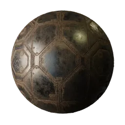 Worn sci-fi hexagonal metal panel