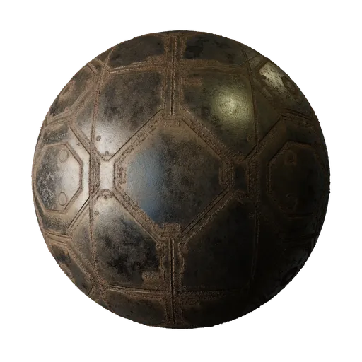 Worn sci-fi hexagonal metal panel