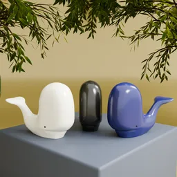 Big Head Whale Ornament Set