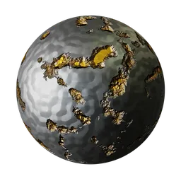 Ore containing gold nuggets