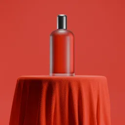Red Fabric Pedestal Display Scene