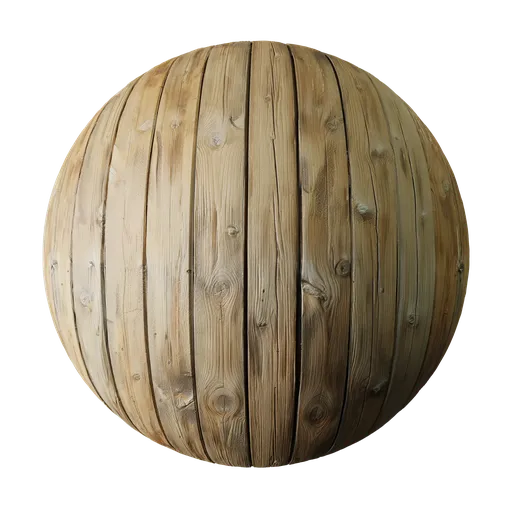 Realistic wood boards PBR material for 3D Blender use, suitable for floor and wall textures with detailed displacement.