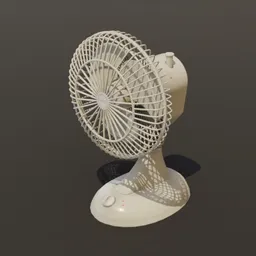 White Modern Desk Fan