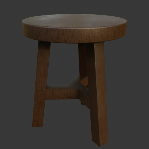 Wooden Stool | FREE Sitting Chairs models | BlenderKit