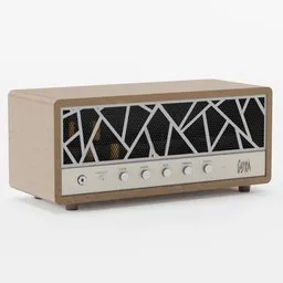 Detailed Blender 3D model of a vintage tube amplifier with clean tone settings and natural saturation.
