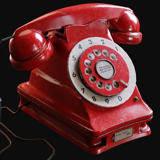 1930s Red Hotline Rotary Phone