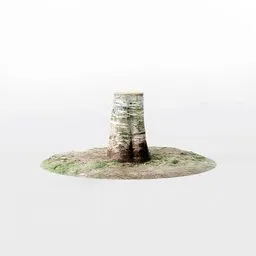 "Low poly model of a photo-scanned tree stump with 2k PBR textures for Blender 3D. Perfect for games, AI apps, or hyperrealistic scenes. Also great for minimalistic design and pixel sorting."