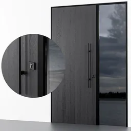 Black modern entrance door