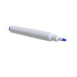 Realistic Blender 3D model of a blue-tipped felt pen designed for versatile use.