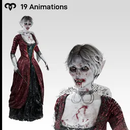 Vampire Lady Animated bloody