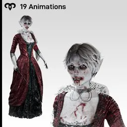 Vampire Lady Animated bloody